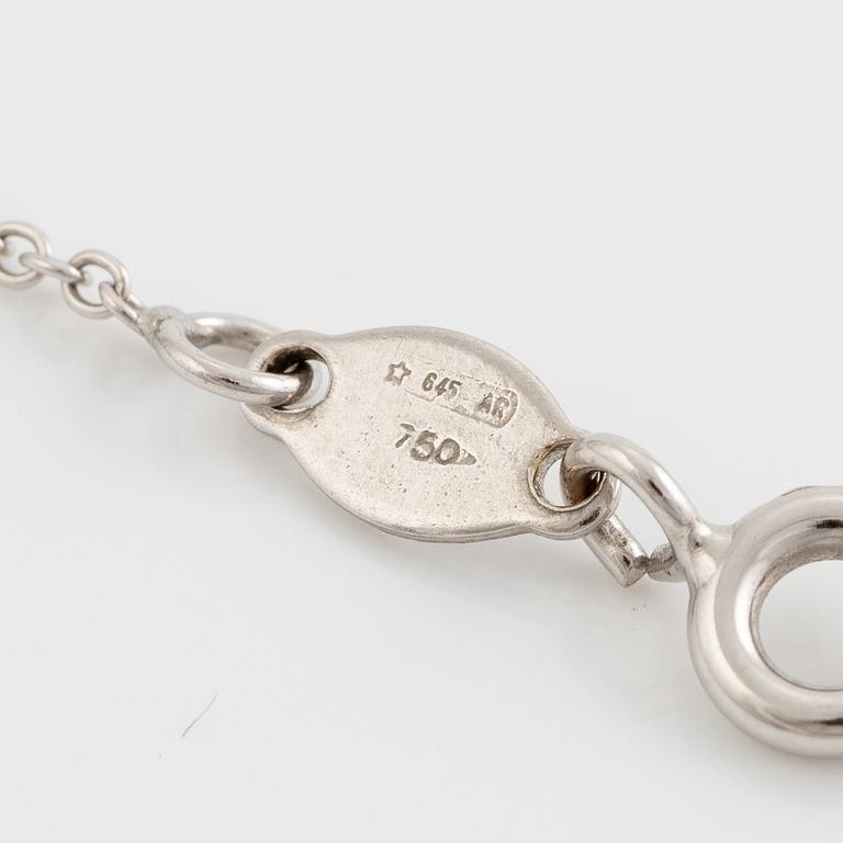 Pendant, 18K white gold with ruby and small diamonds, with chain 18K white gold.