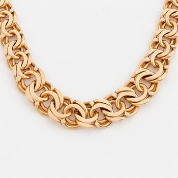 COLLIER, 18K guld, doserad Bismarcklänk.