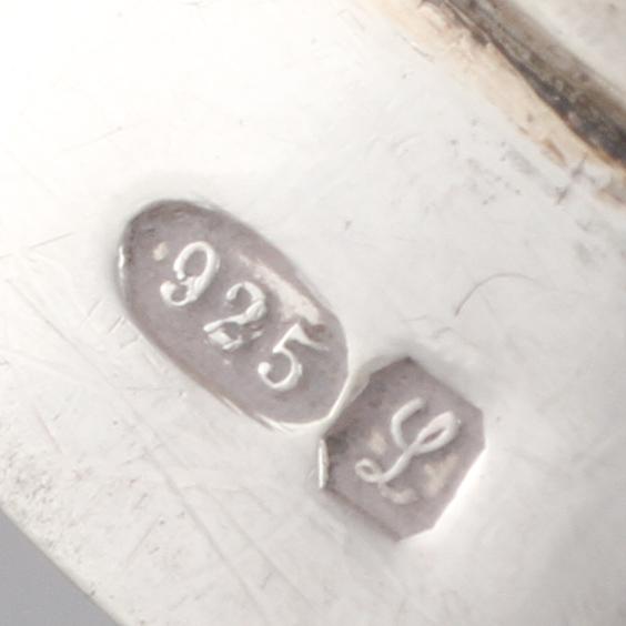 PARTI SILVER, 14 delar, 1800/1900-tal. Vikt 530 g (exklusive glasinsatser).