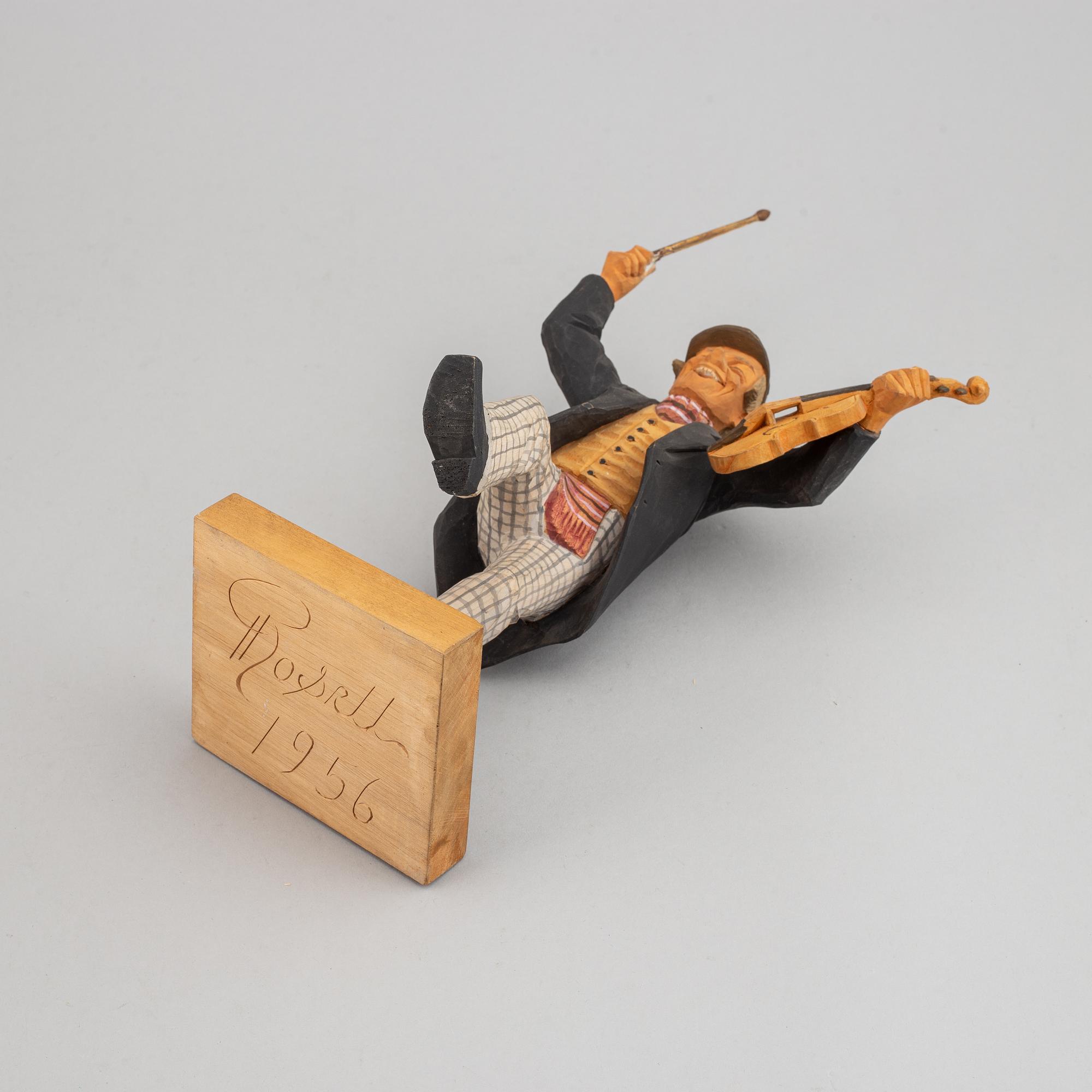 HERMAN ROSELL, sculpture, wood, signed and dated 1956.