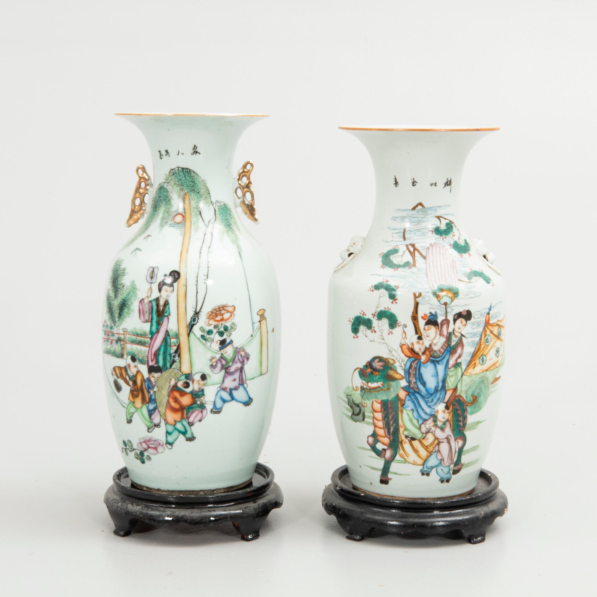 Floor vases, 2 pcs, porcelain, China, 20th century.