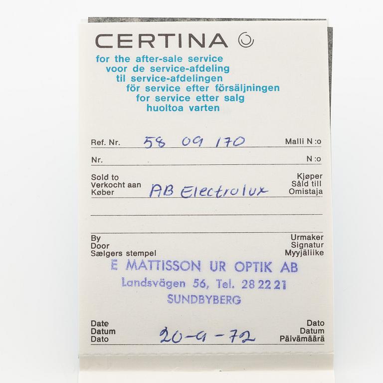 Certina, Blue Ribbon, wristwatch, 35 mm.