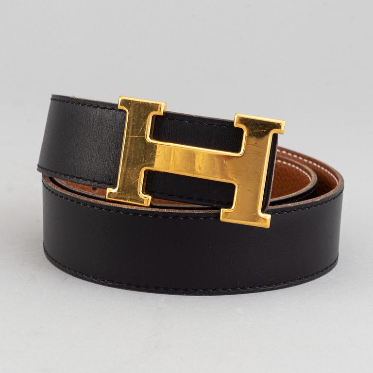 Hermès, a reversible leather 'Constance' belt, 2001.