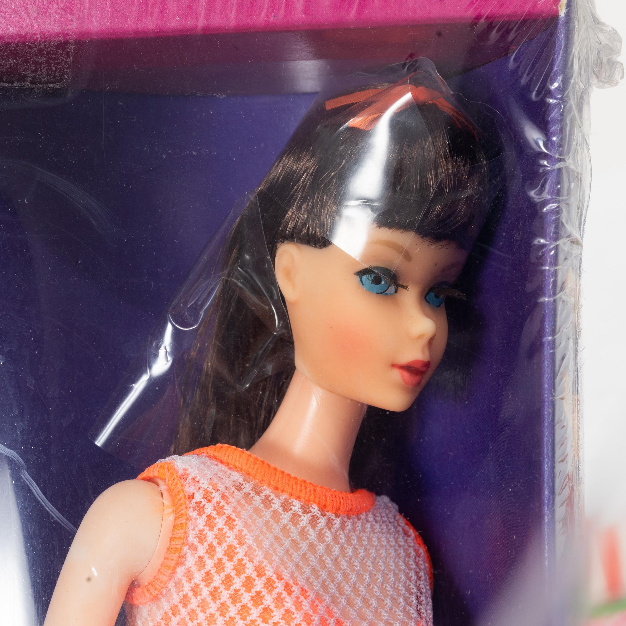 Barbie doll, "Barbie Twist n Turn", 1966, in unopened packaging, with clothes, Mattel, 1960s.