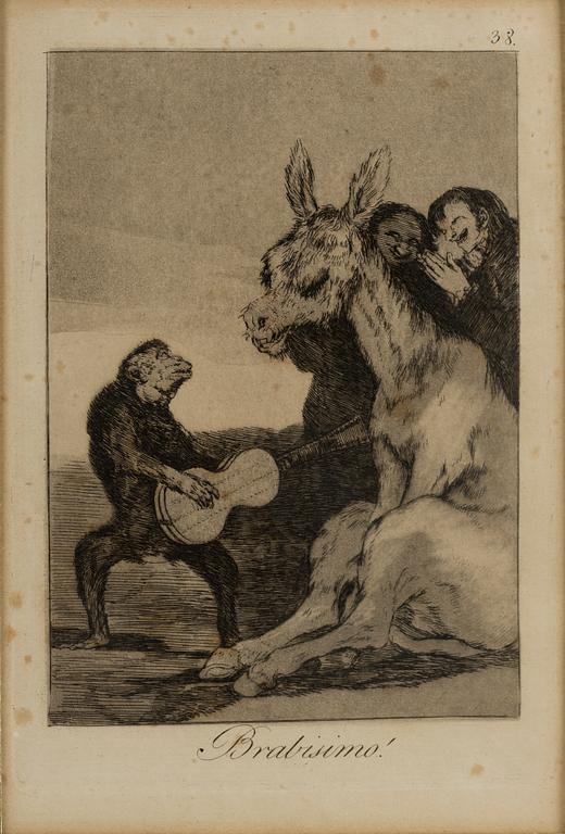 FRANCISCO GOYA Y LUCIENTES, 2 st etsning och akvatint, senare avdrag omkring 1850.