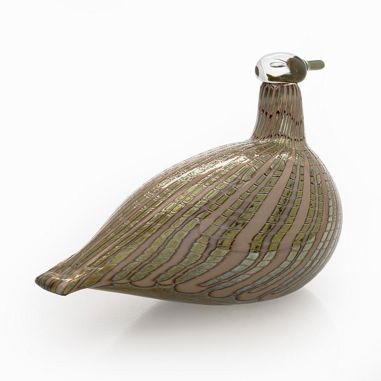 Oiva Toikka, lasilintu, "Villihanhi", signeerattu Oiva Toikka Nuutajärvi Notsjö 69/1000.