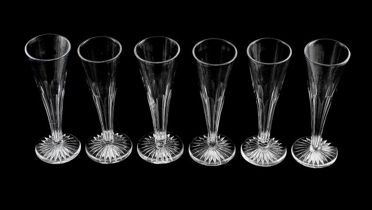 CHAMPAGNESTRUTAR, 6 st, glas, 1800-talets andra hälft.
