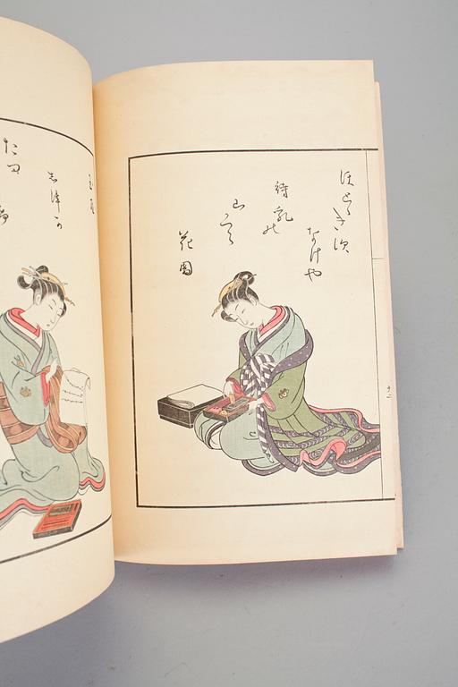 BÖCKER, fem band, efter Harunobu Suzuki, 1900-tal.