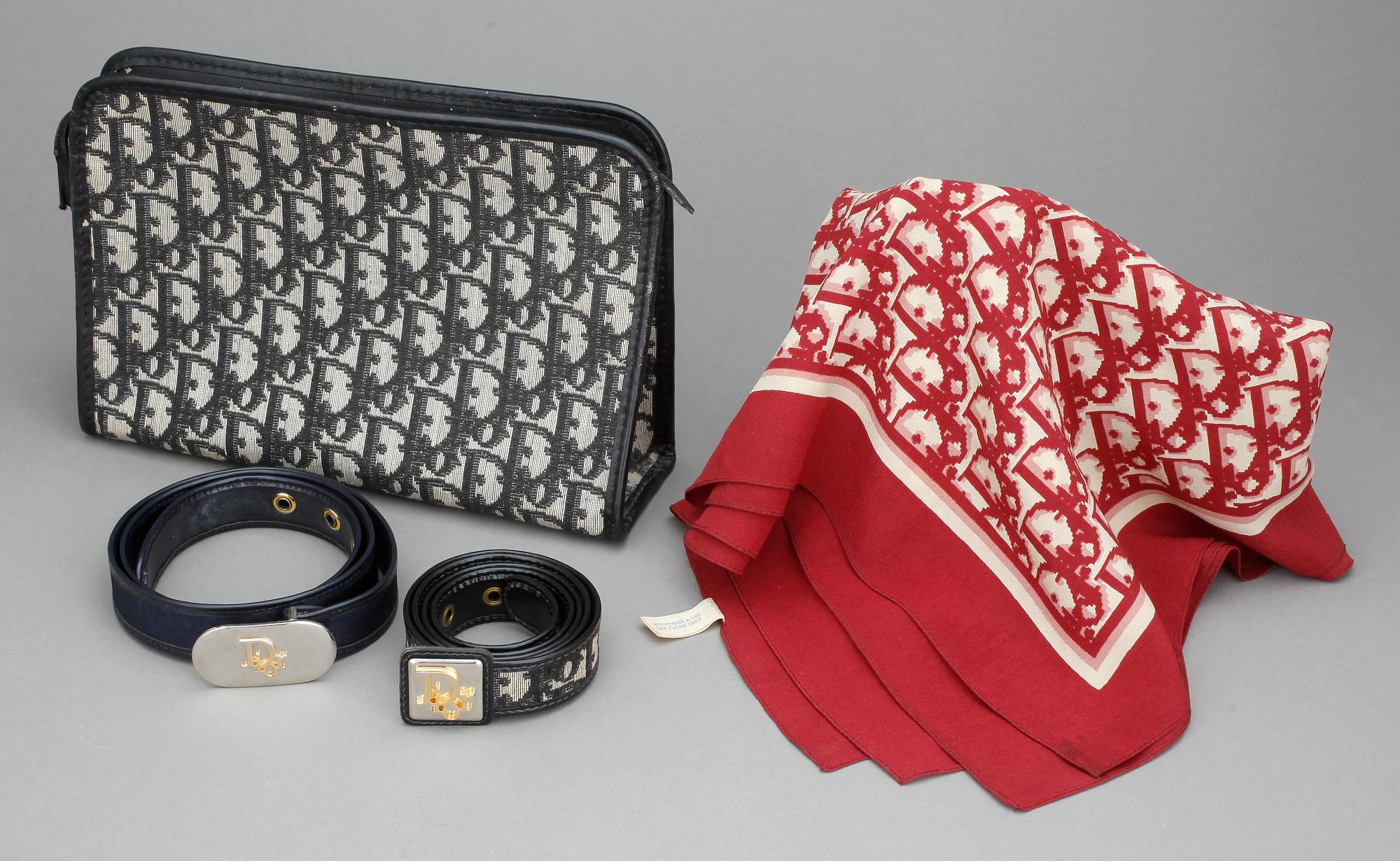 NECESSÄR, SCARF samt  två SKÄRP, Christian Dior.
