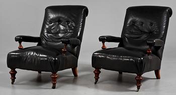 FÅTÖLJER, ett par, 1800-talets andra hälft.