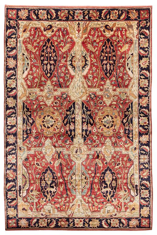 An antique Anatolian silk rug, c. 183 x 120 cm.