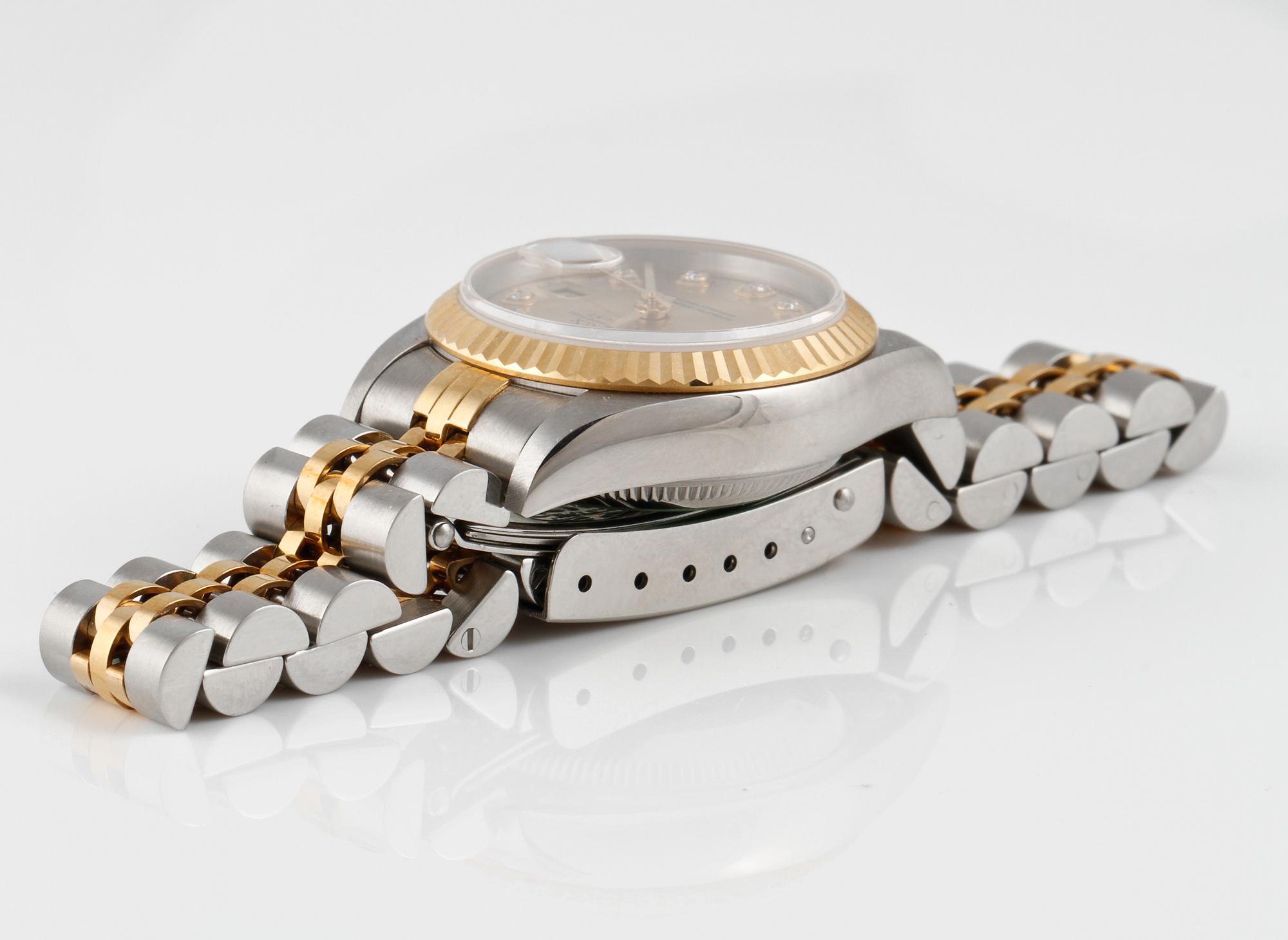 DAMARMBANDSUR, Rolex, Oyster Perpetual Datejust, stål och guld, ca 1997/8.