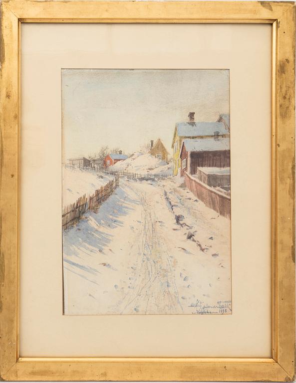 Hjalmar Falk, Two watercolours.