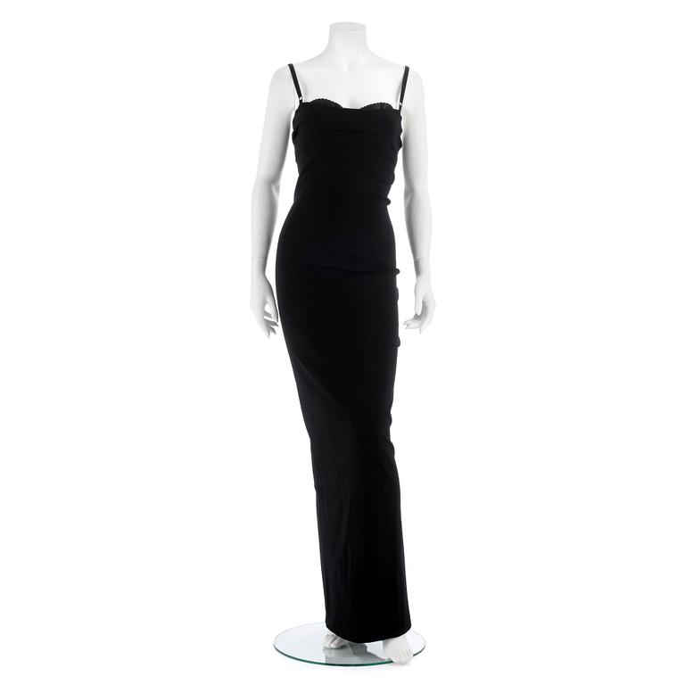 DOLCE & GABBANA, a black evening dress. Size 40.