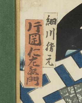 Utagawa Kunisada, "Kabukiskådespelaren Kataoka Ninzaemon som samurajen Hosokawa".