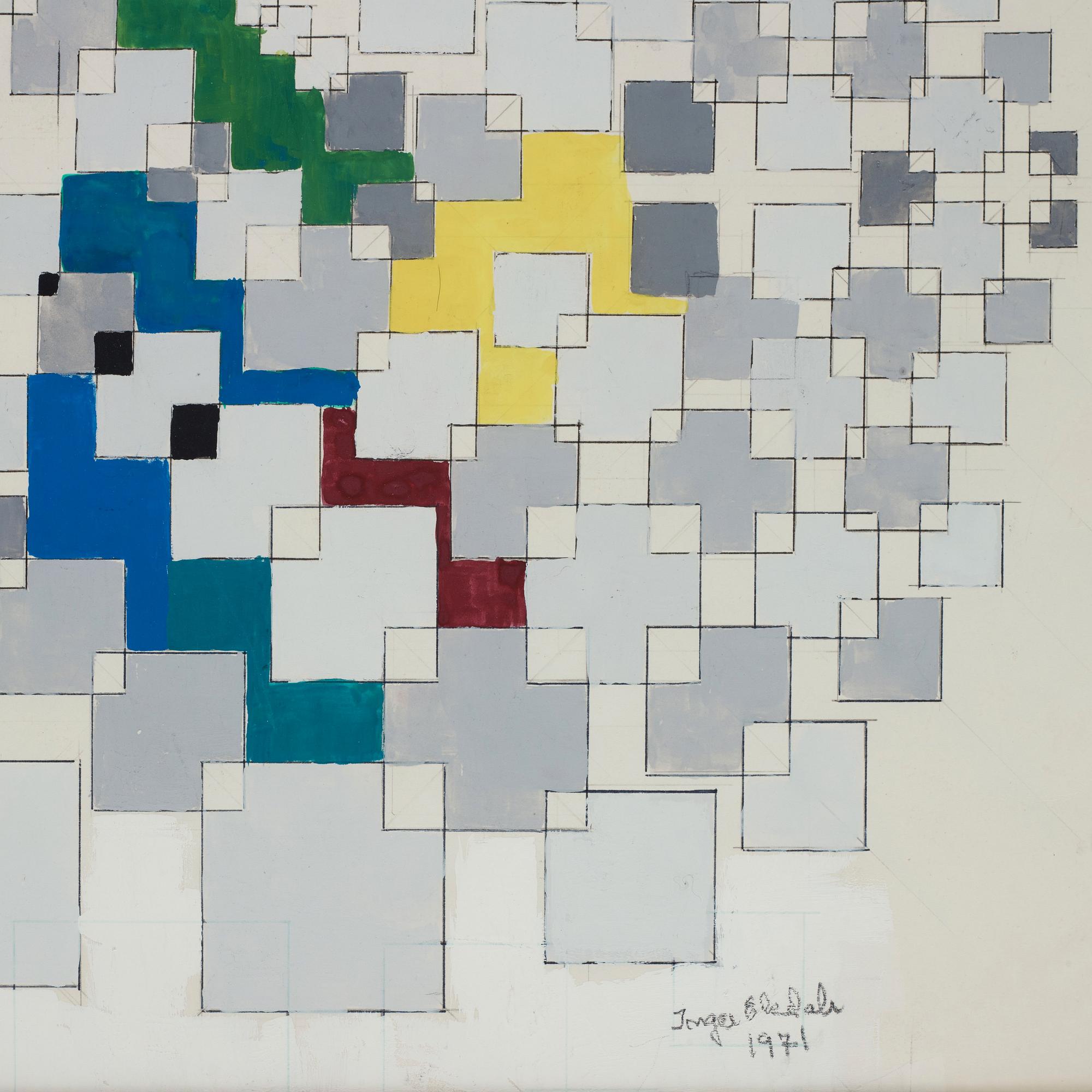 INGER EKDAHL, gouache på papper, signerad och daterad 1971.