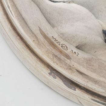 Ljusstakar, ett par, silver, Norge, 1900-tal.