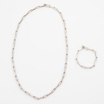 Karl-Ingemar Johansson, collier och armband, silver,