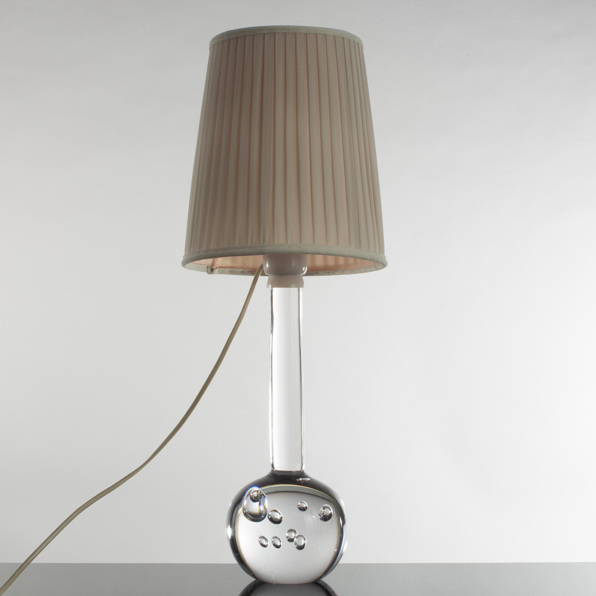 BORDSLAMPA, glas, Kosta 1960-tal.