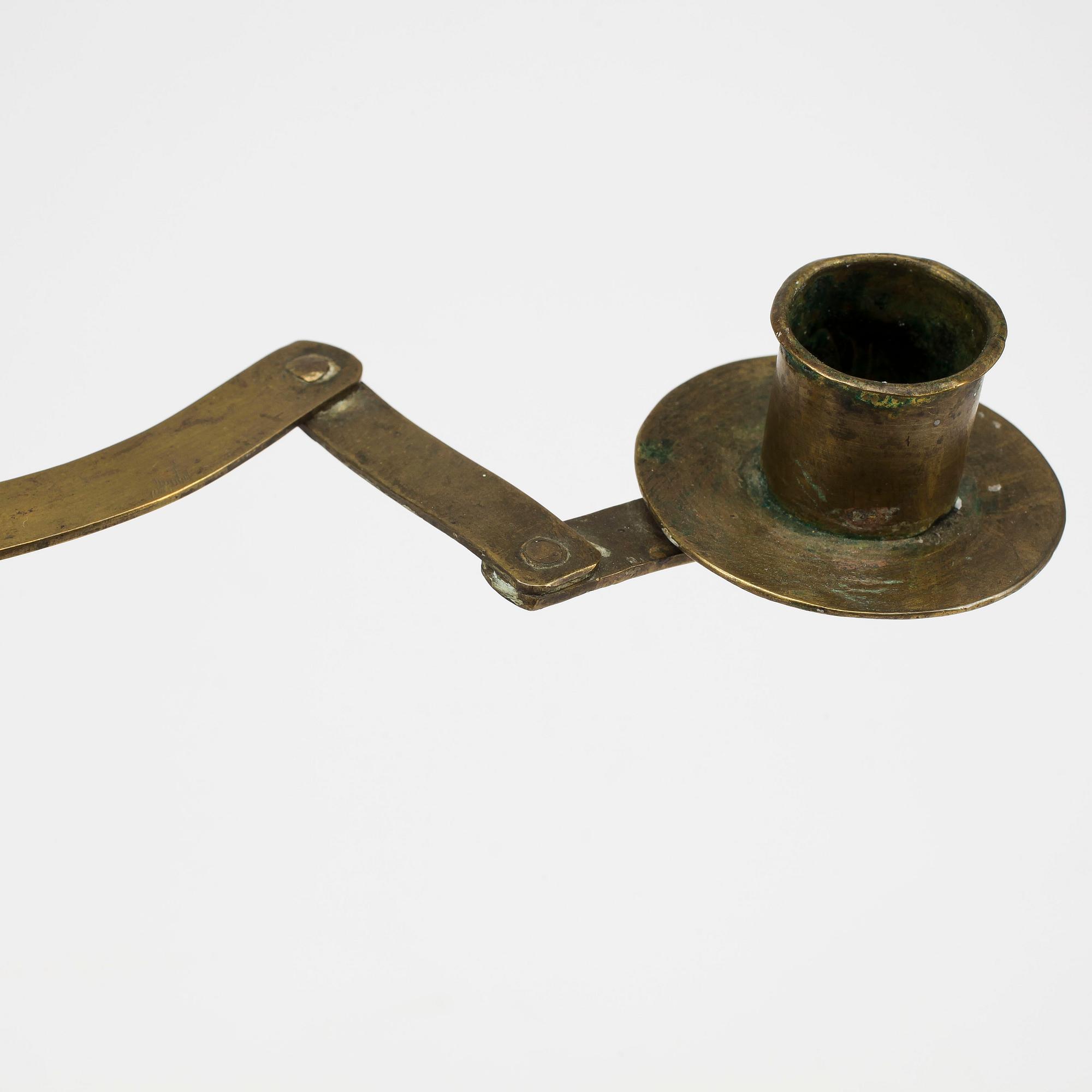 KANDELABER, mässing, 1700/1800-tal.