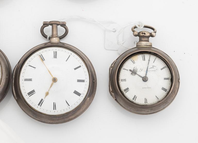 Pocket Watch Collection, 13 pcs, silver/plated gold.