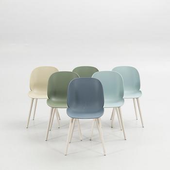 GamFratesi, stolar, 6 st, "Beetle Chair", Gubi, Danmark.