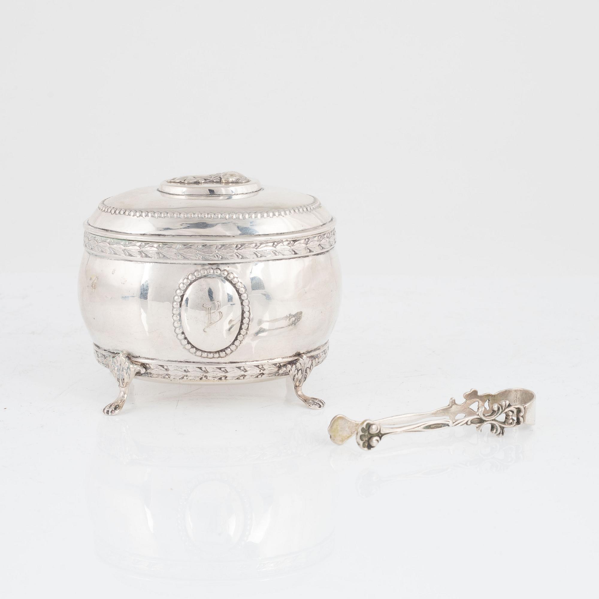 Adolf Mayer, sockerskrin, silver, empirestil, Frankfurt, Tyskland, 1900-talets början.