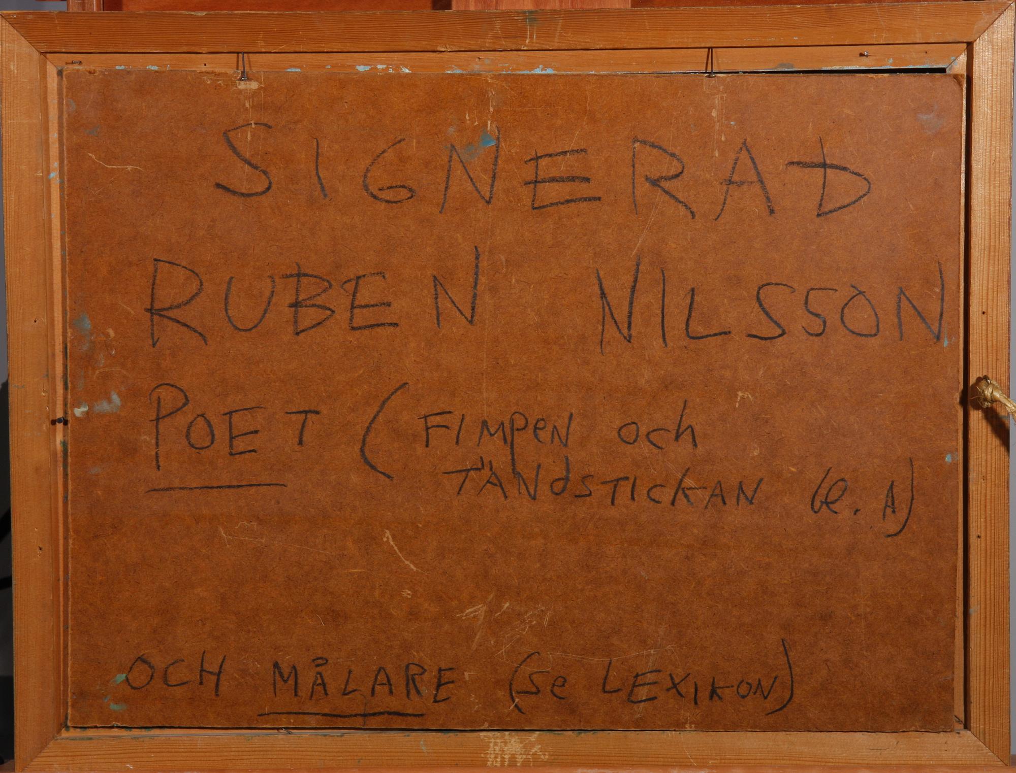 NILSSON, RUBEN. Olja på pannå. Sign o dat 1935.
