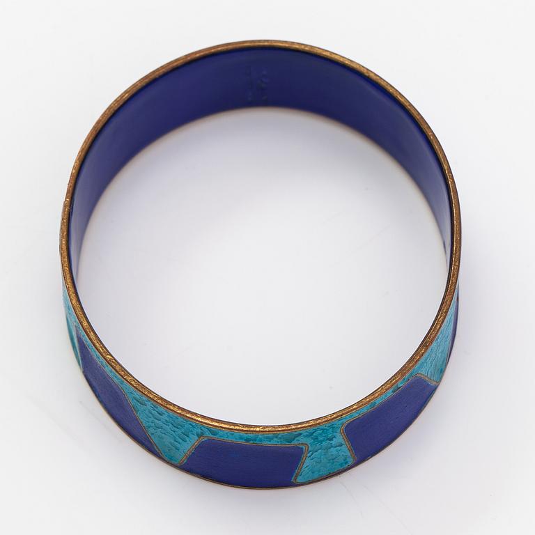 Eva Hidström, A brass and enamel bracelet. Marked EH -58.