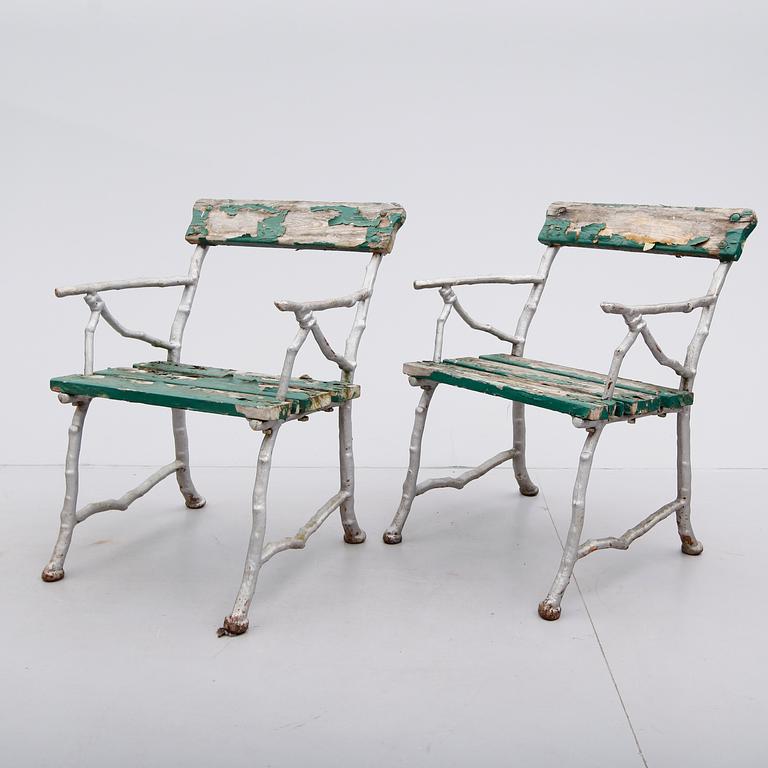 TRÄDGÅRDSTOLAR, 1 par, 1900-talets första hälft.