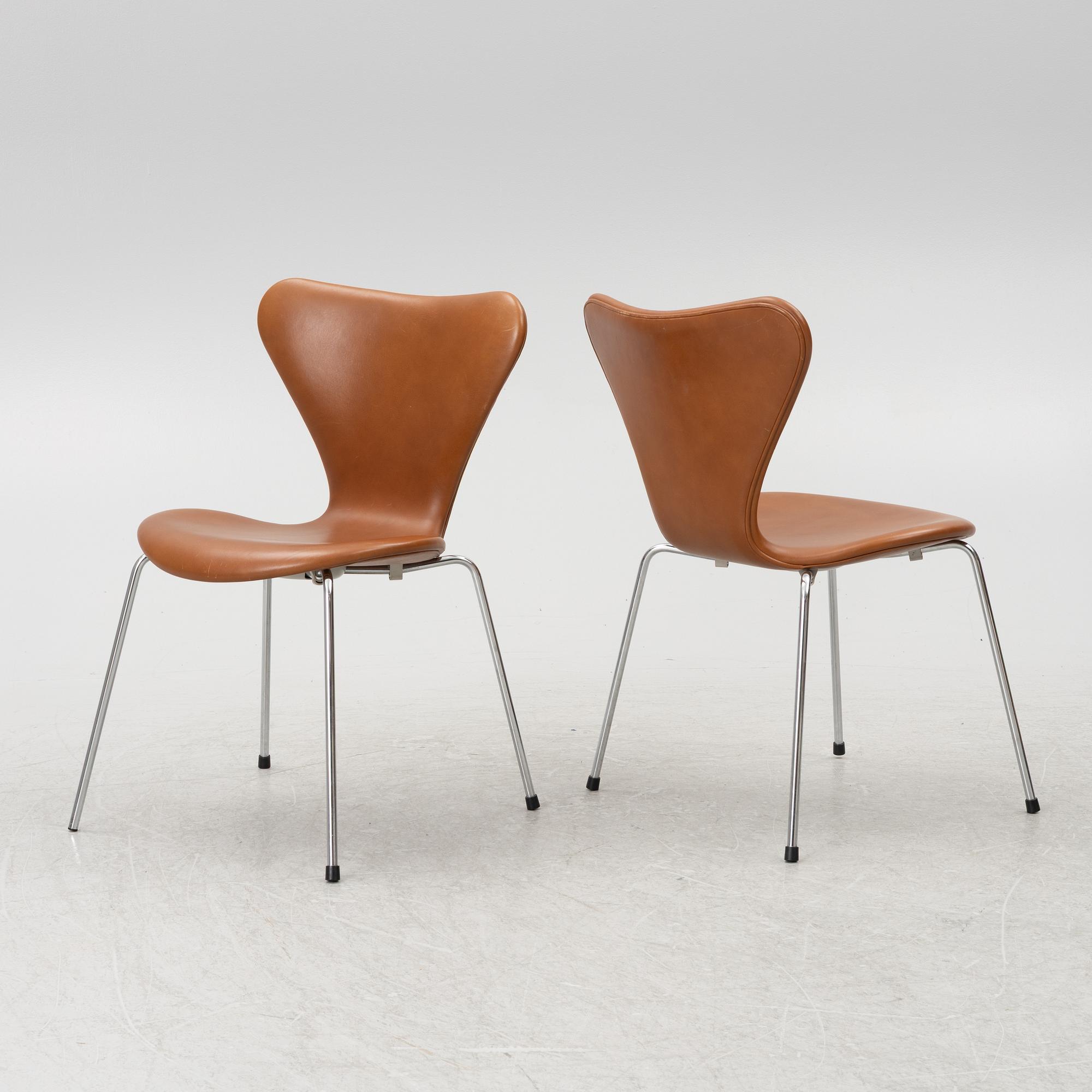 Arne Jacobsen, chairs, 4 pcs, "The Seven", Fritz Hansen, Denmark, 2000s.