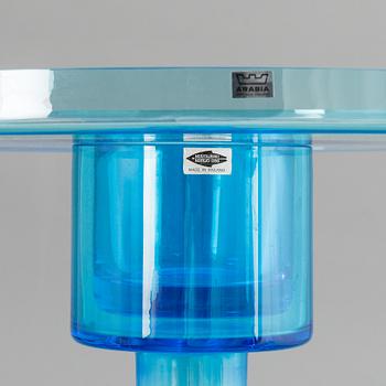 OIVA TOIKKA, a glass vase and dish, "Fyren", labeled Arabia and Nuutajärvi, Finland.