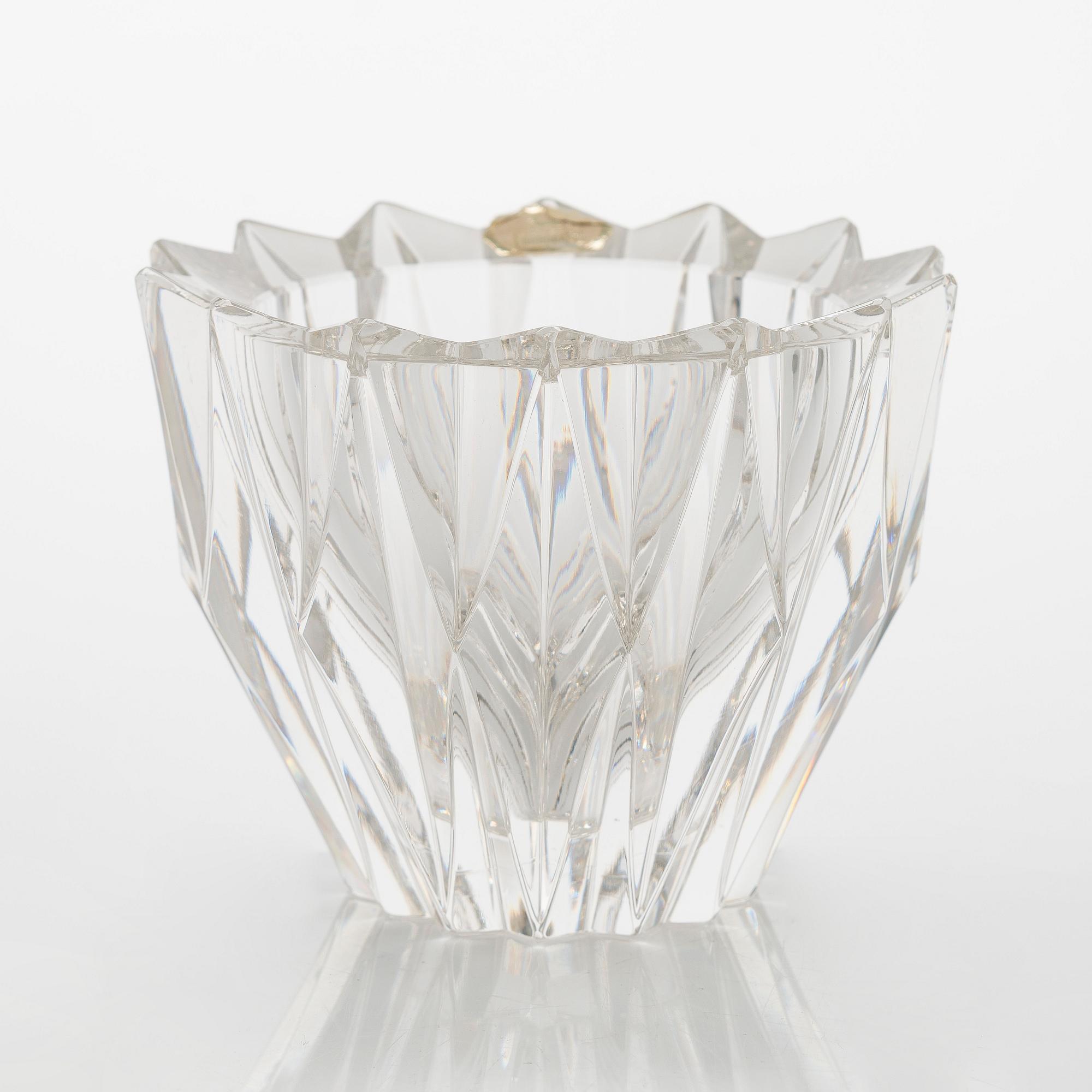 Aimo Okkolin, skål, "Näckros", signerad Aimo Okkolin Riihimäen Lasi Oy.