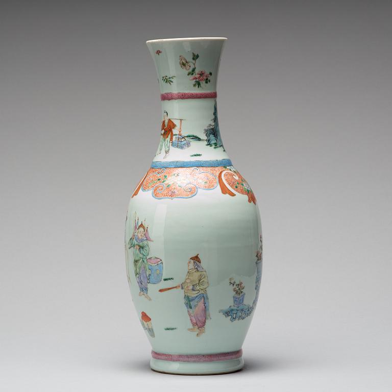 A famille rose vase, Qing dynasty (1644-1912), with Qianlong mark.