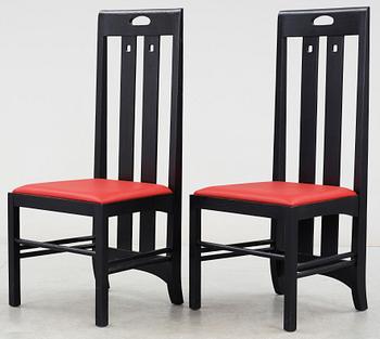 STOLAR, ett par, efter Charles Rennie Mackintosh, modell "ingram low"  1900/2000-tal.