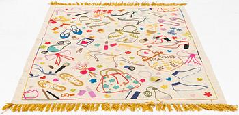 Rug, Kilim, hand-embroidered, 199 x 148 cm.