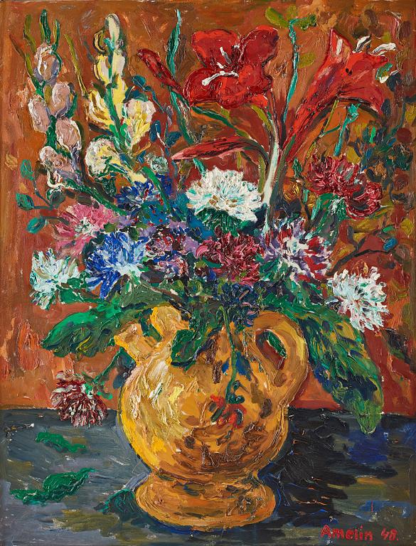 Albin Amelin, Still life with flowers.