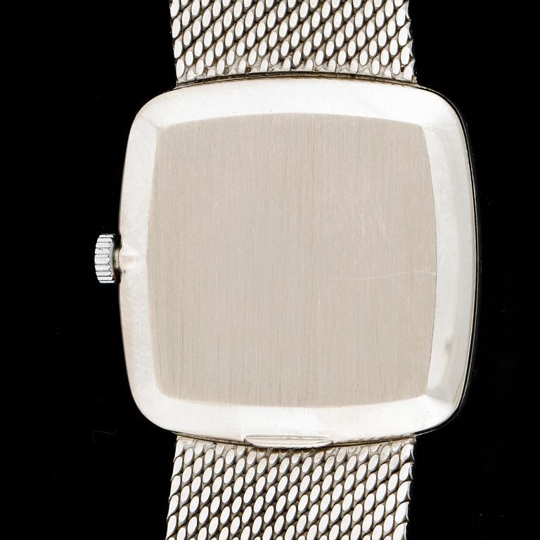 ARMBANDSUR, herr, Patek Philippe, ref 3566, manuell, 18k vitguld, 1970-tal. Vikt 83g.