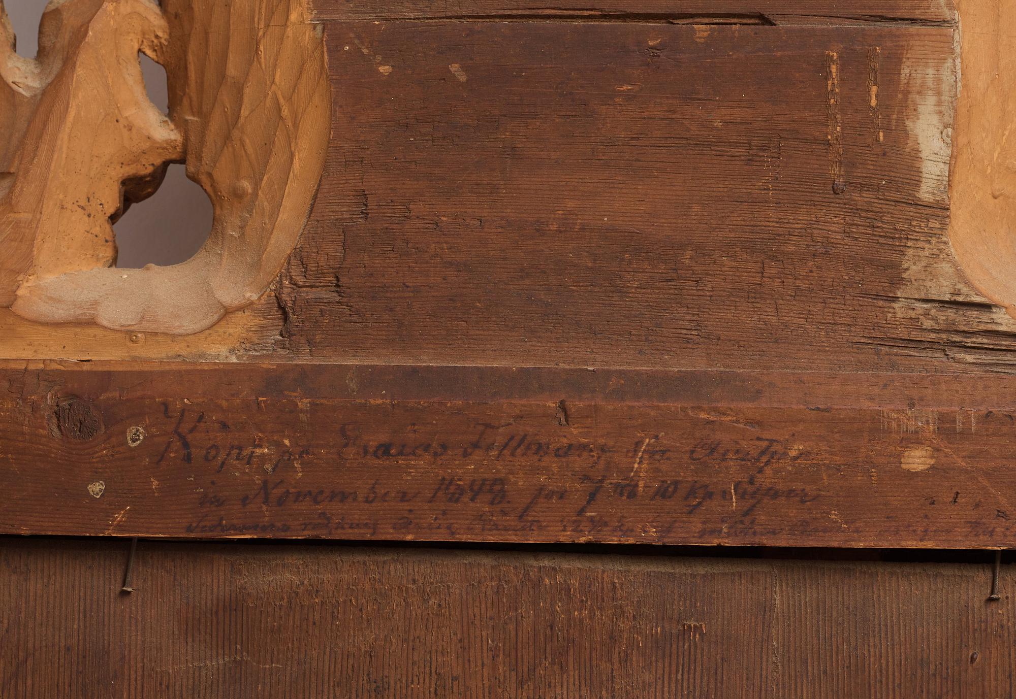 Spegel, av Johan Åkerblad 1780 (mästare i Stockholm 1758-99), signerad, Gustaviansk.