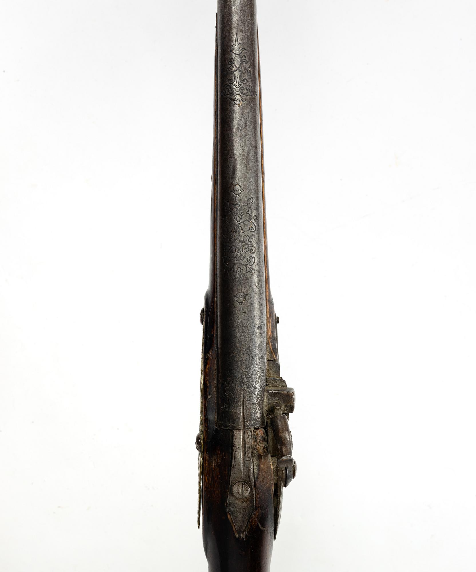 Percussion gun, converted from flintlock, Sweden, 18th century.