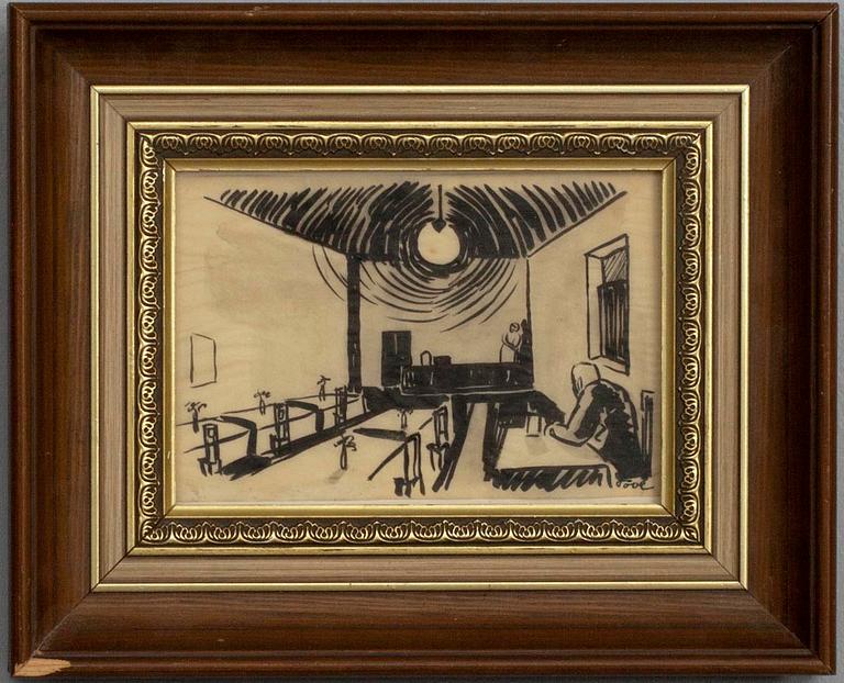 TOVE JANSSON, tuschteckning, signerad.