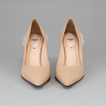 FENDI, a pair of leather hight heel shoes, size 40.