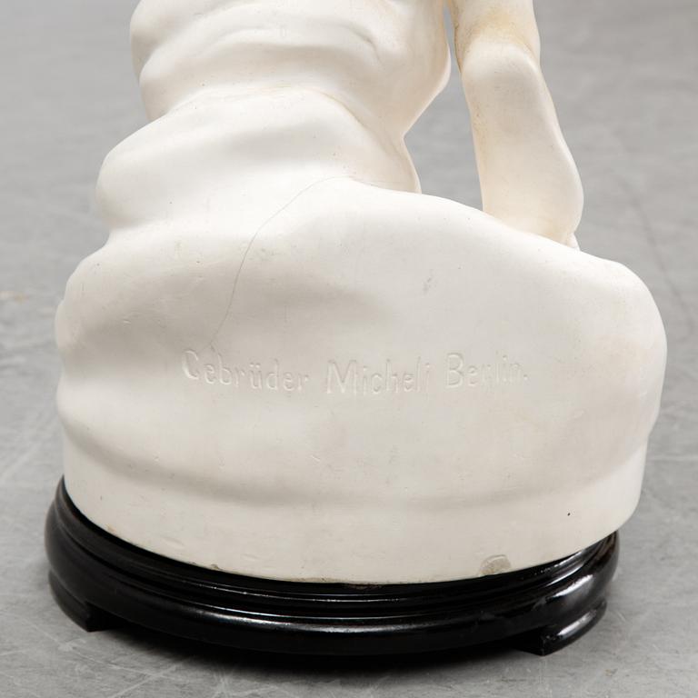 Sculpture, plaster. Signed. Height 89 cm.