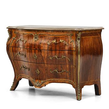 14. A rococo parquetry commode by C. G. Willkom (master in Stockholm 1763-65).