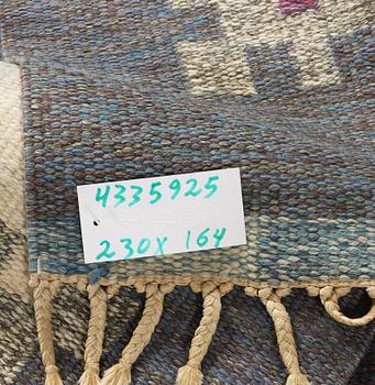 Ingegerd Silow, a flat weave carpet, signed IS, c. 230 x 164 cm.