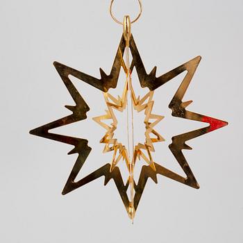 GEORG JENSEN, 12+1 brass christmas decorations, design Flemming Eskildsen.