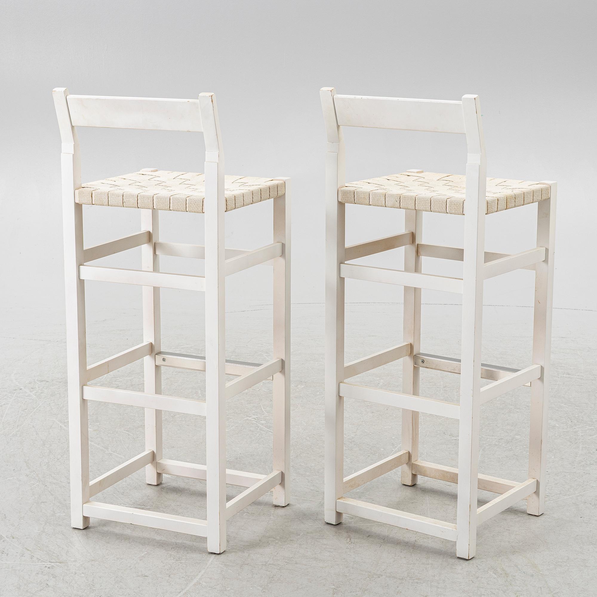 John Kandell, Bar stools, a pair, "Schablon", Källemo, late 20th century.