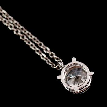 HÄNGE, 18 k vitguld, solitär briljantslipad diamant 1.00 ct.