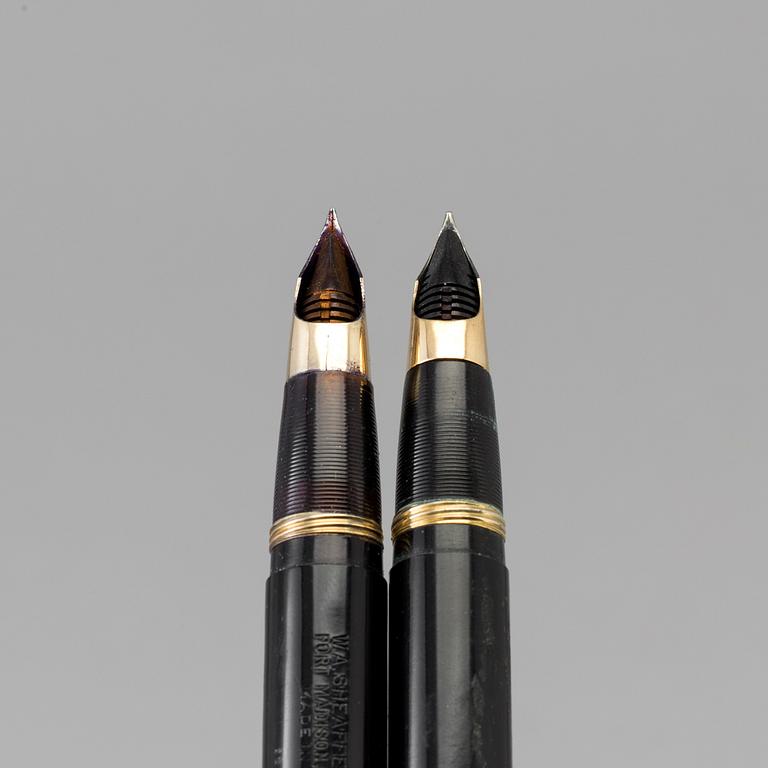 TWO SHAEFFER PEN CO FOUNTAIN PENS, first half of the 20th century.