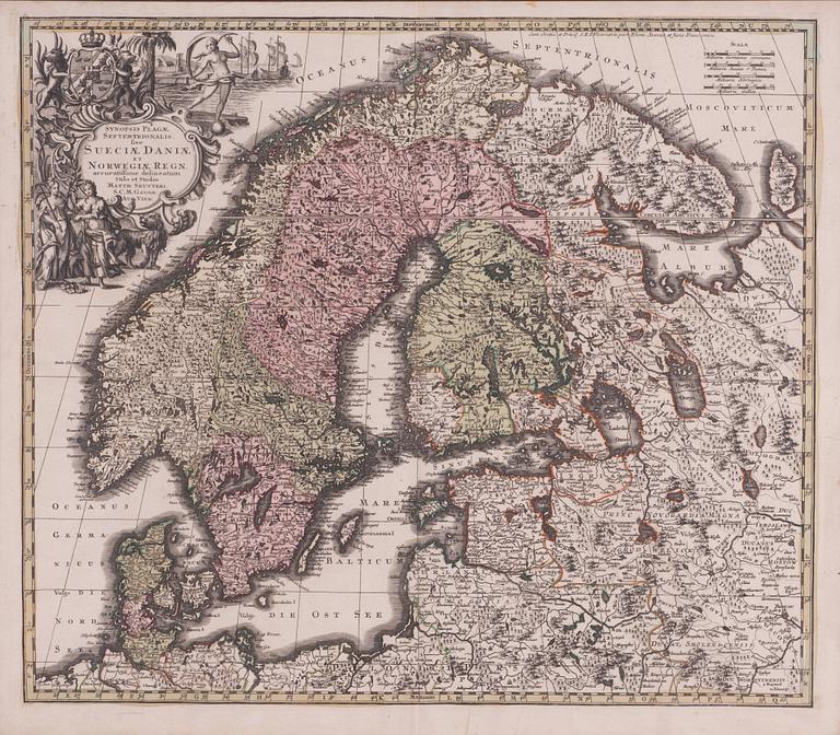 Mattheus Seutter, "Kingdoms of Sweden, Denmark, and Norway".